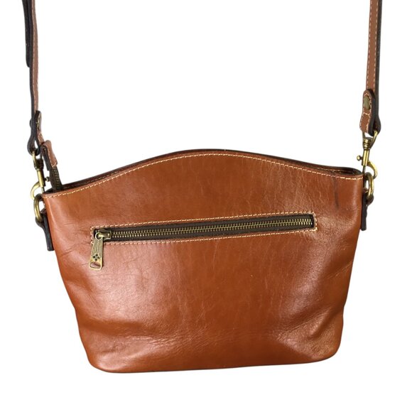 Patricia Nash Lorraine Crossbody Bag Purse Leather Brown Triple Zip - Picture 7 of 13